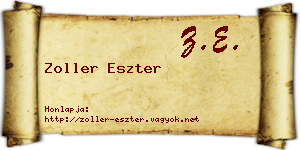 Zoller Eszter névjegykártya